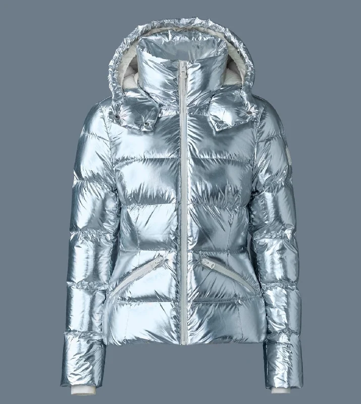 MADALYN-M Metallic laminate down jacket Silver