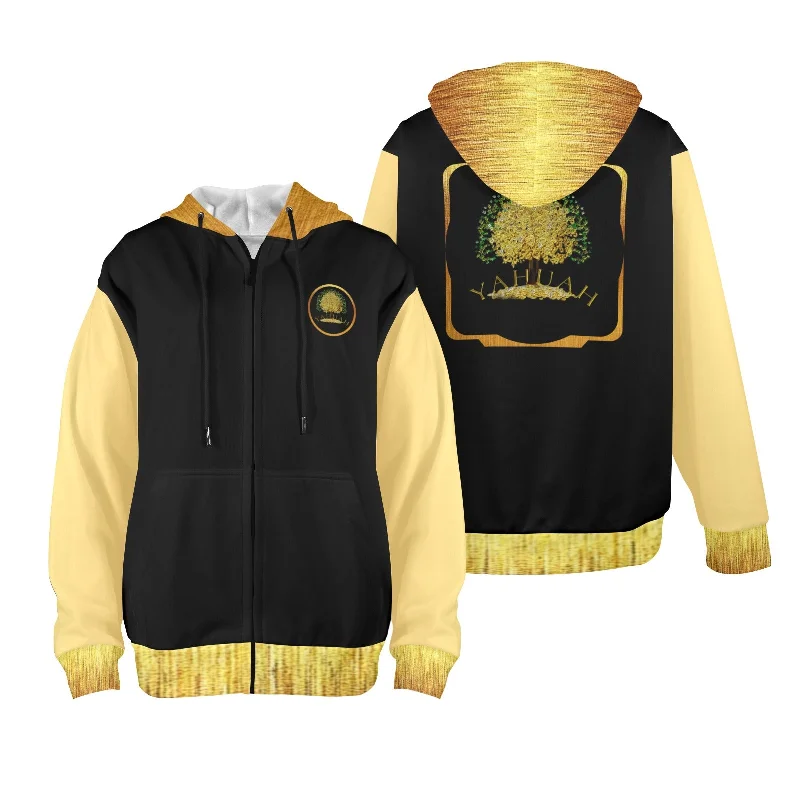 Yahuah-Tree of Life 03-01 Ladies Designer Fleece Lined Full Zip Hoodie Hoodie with Lining Warm Insulated Yahuah-Tree of Life 03-01 Ladies Designer Fleece Lined Full Zip Hoodie Hoodie with Lining Warm Insulated