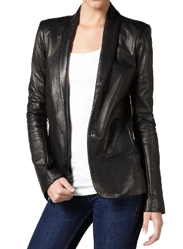 Koza Leathers Women's Real Lambskin Leather Blazer BW008